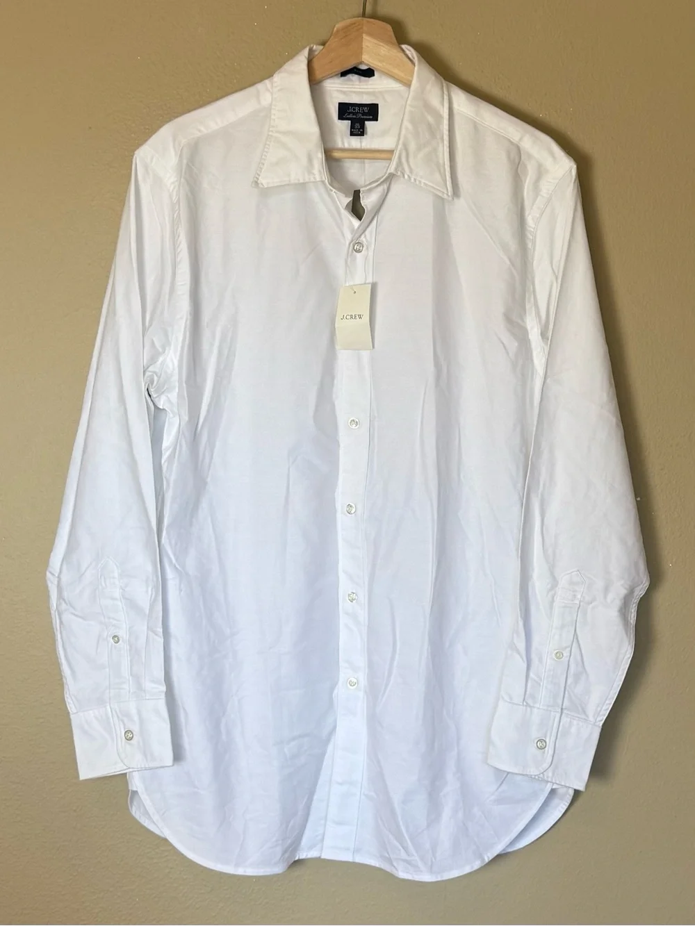 J. Crew White Ludlow Premium Dress Shirt with Point Collar NWT Size 16/33